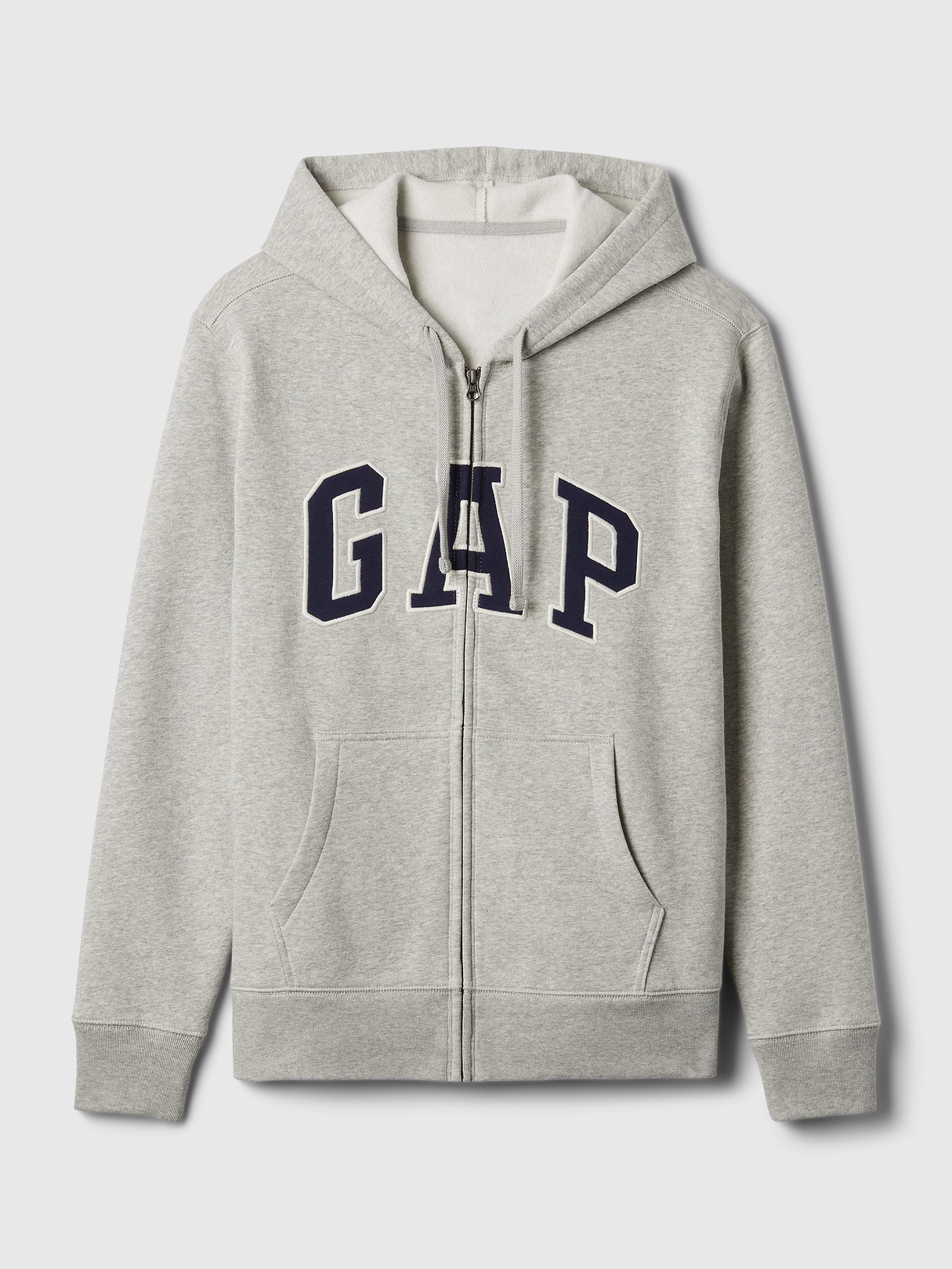 Adult VintageSoft Arch Logo Zip Hoodie - Light heather gray