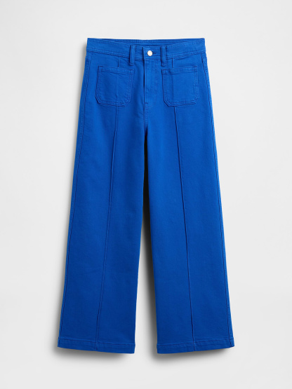 High Rise Stride Wide-Leg Ankle Jeans - Admiral blue