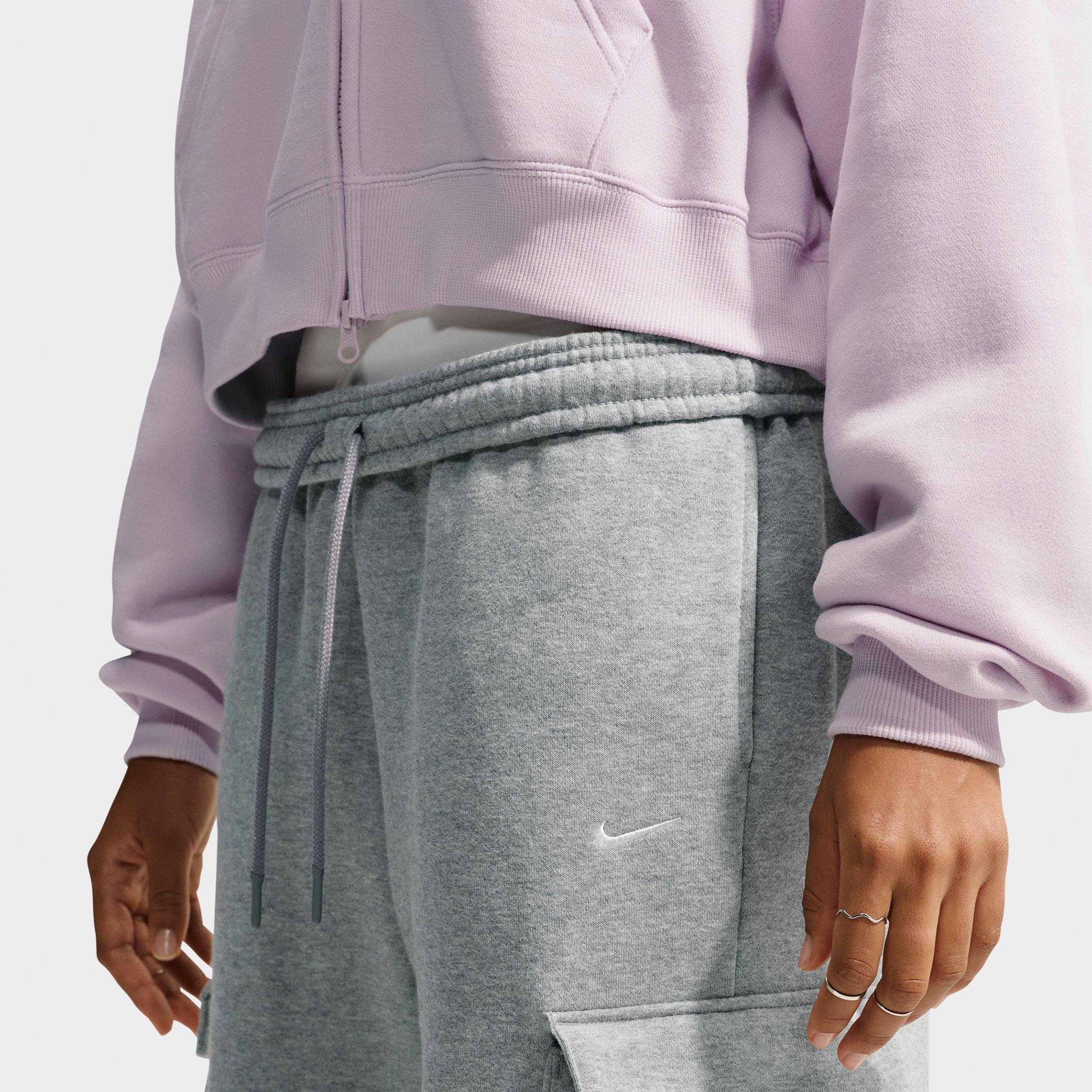 Women's Nithtke Studio Fleece Medium-Weight High-Rise Oversized Cargo Pants - Dark Grey Heather/Sail