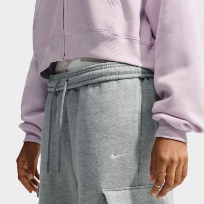 Women's Nithtke Studio Fleece Medium-Weight High-Rise Oversized Cargo Pants - Dark Grey Heather/Sail