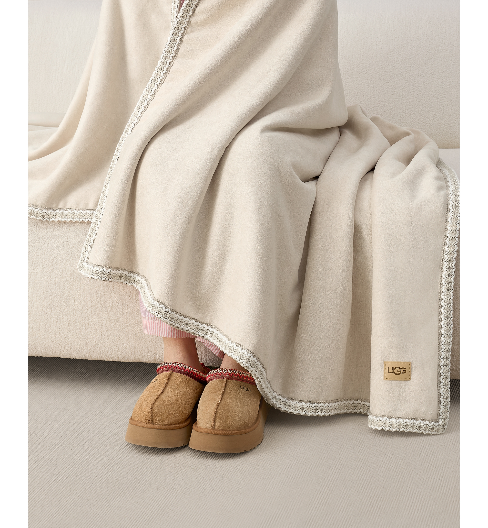 UGG® Kirkwood UGG Braid Throw, 50" x 70" - Birch