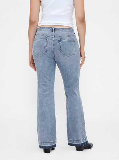 Low Rise Long & Lean Split-Hem Jeans - Light blue tint