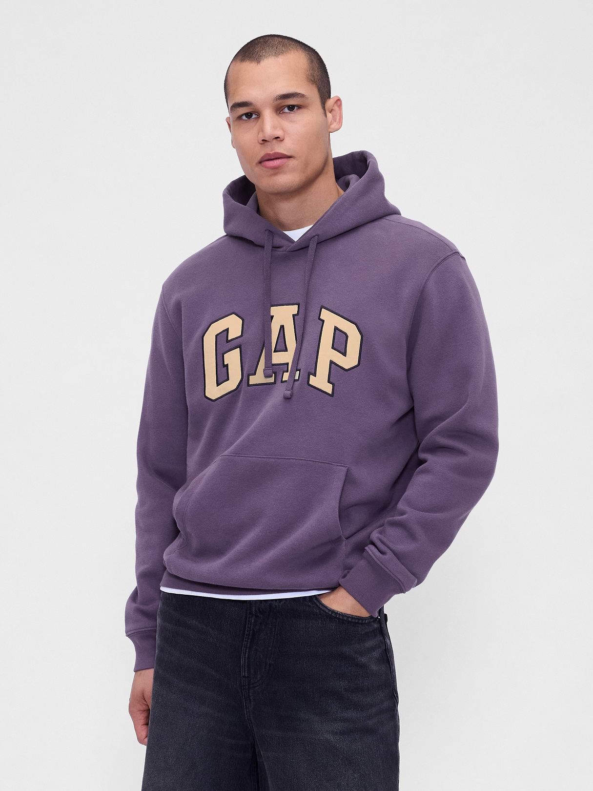 Adult VintageSoft Arch Logo Hoodie - DARK VIOLET