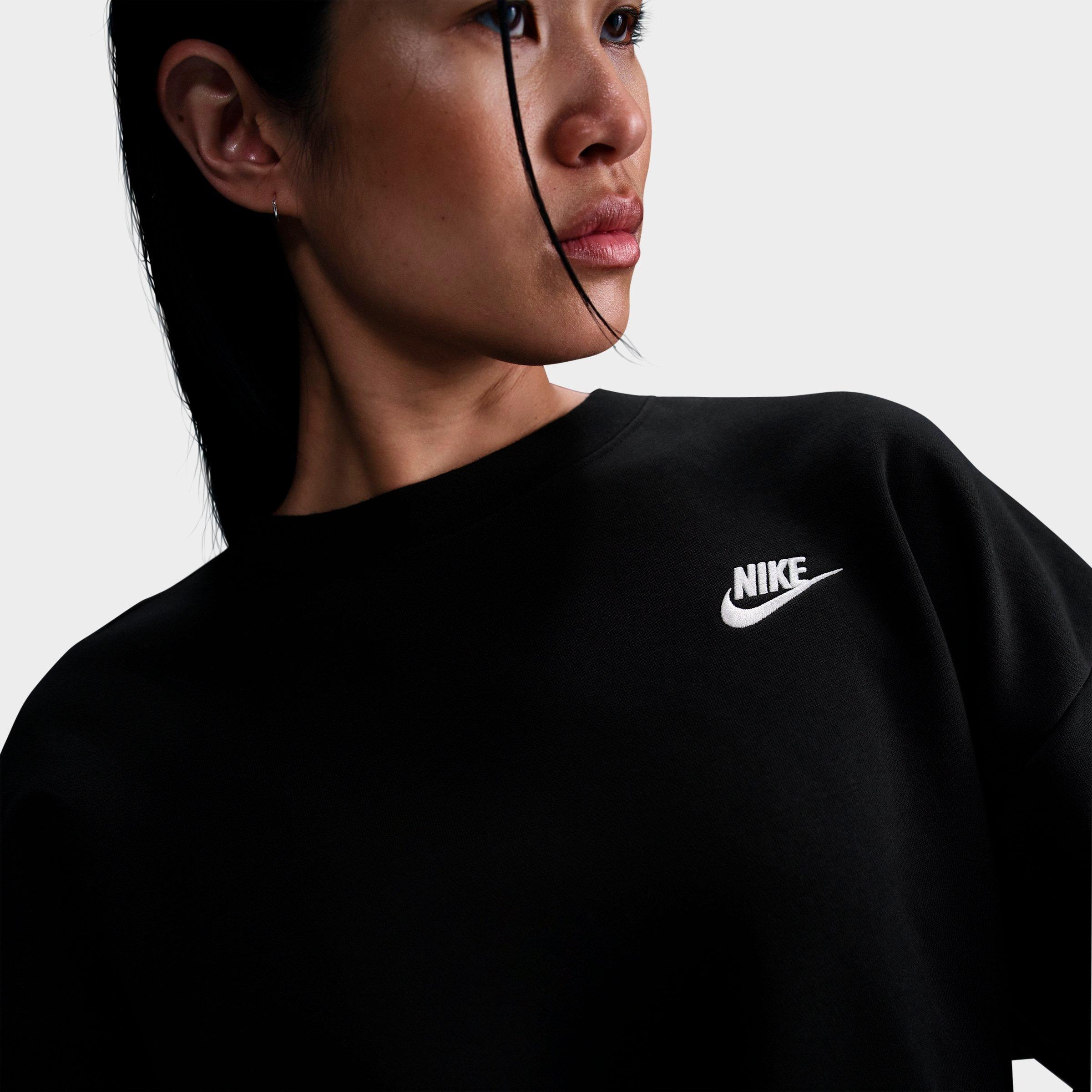 Women's Nithtke Sportswear Club Fleece Loose Crewneck Sweatshirt - Black/White
