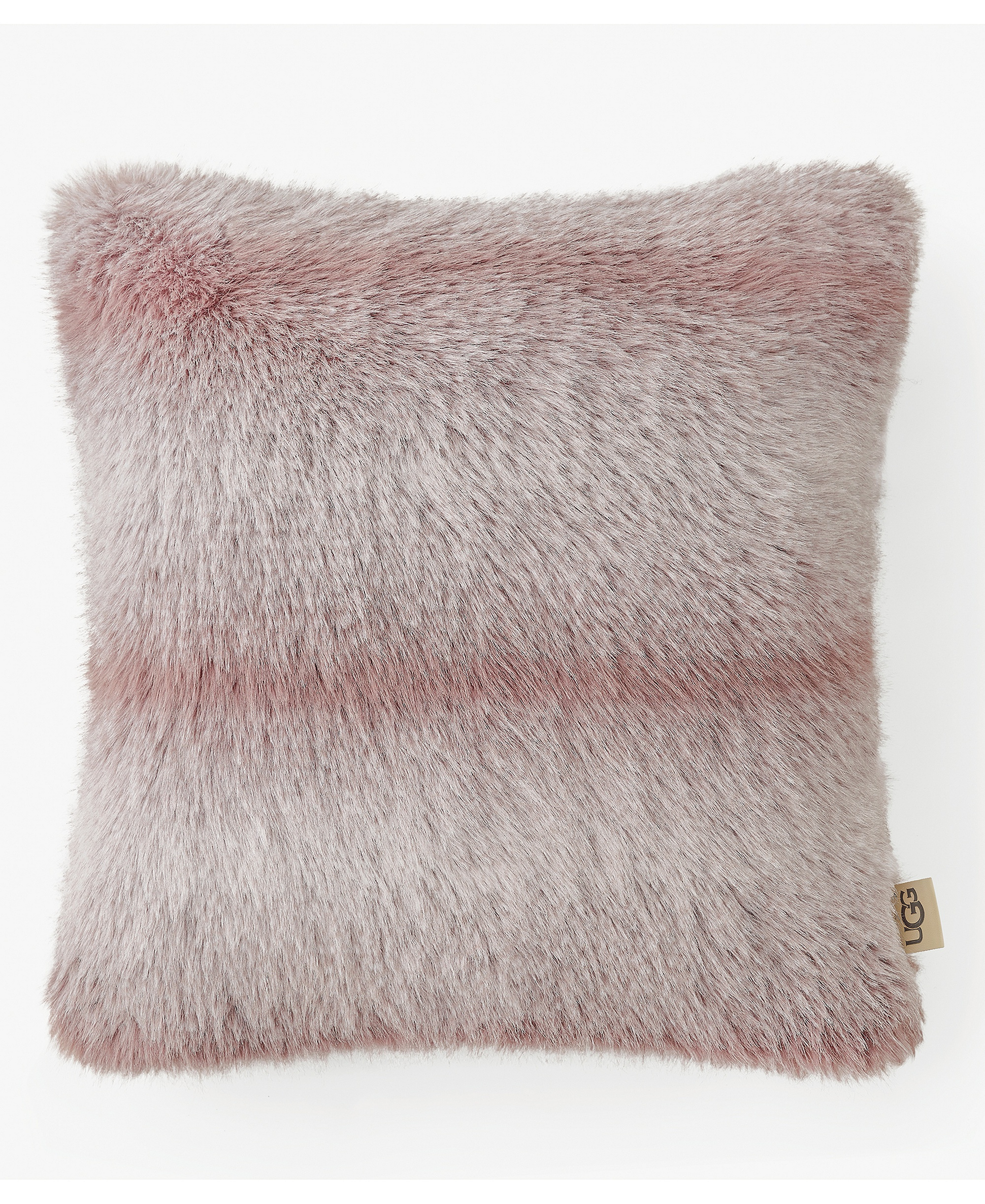 UGG® Clyde Faux Fur Pillow, 20" x 20" - Rosewood, Snow