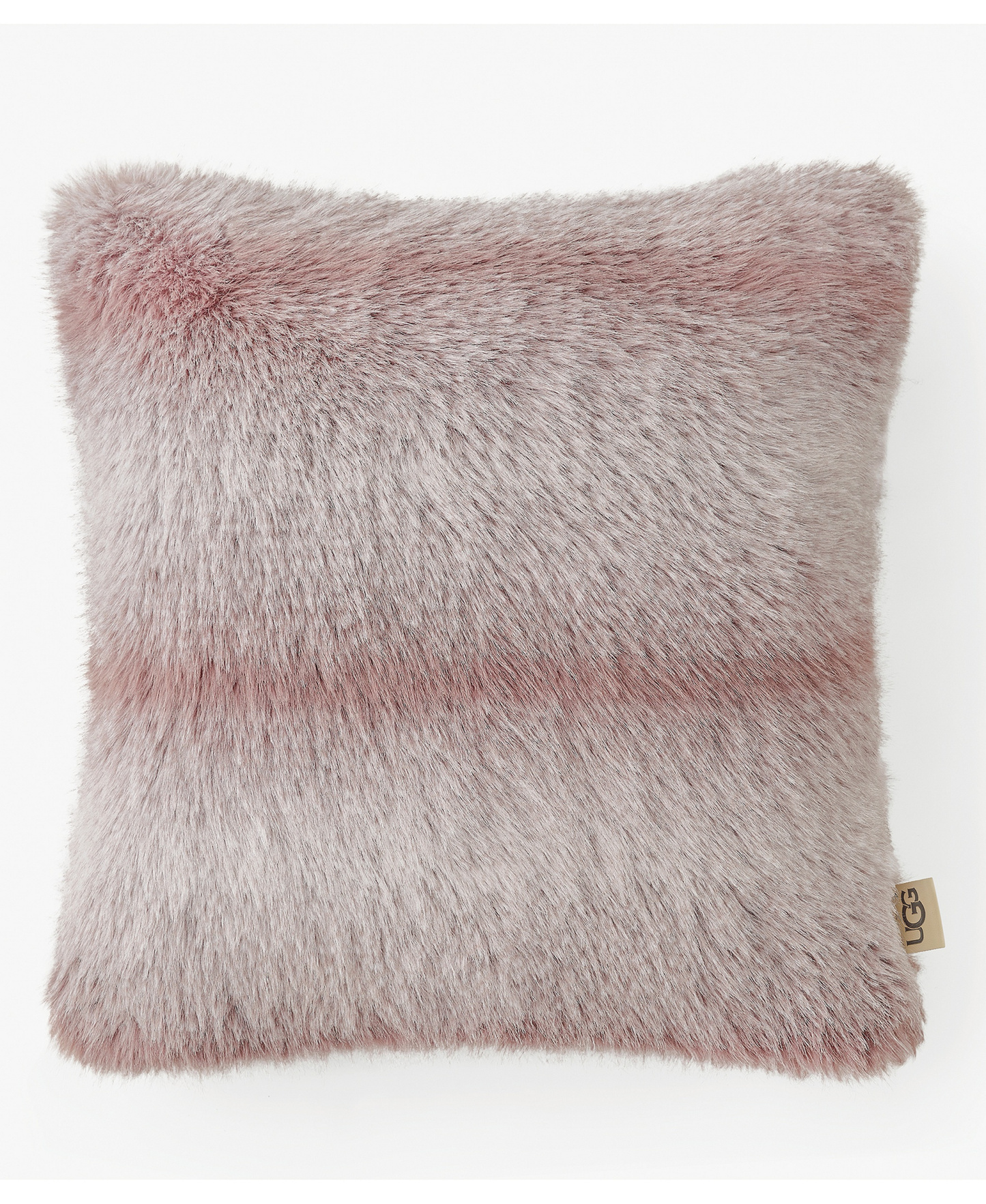 UGG® Clyde Faux Fur Pillow, 20" x 20" - Rosewood, Snow
