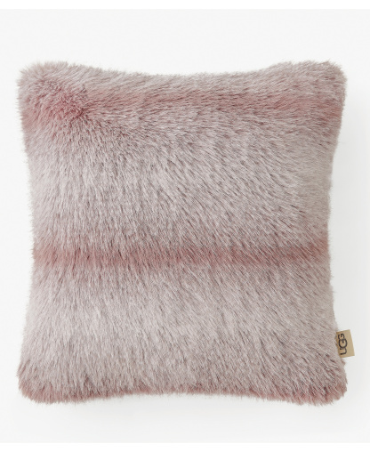UGG® Clyde Faux Fur Pillow, 20" x 20" - Rosewood, Snow