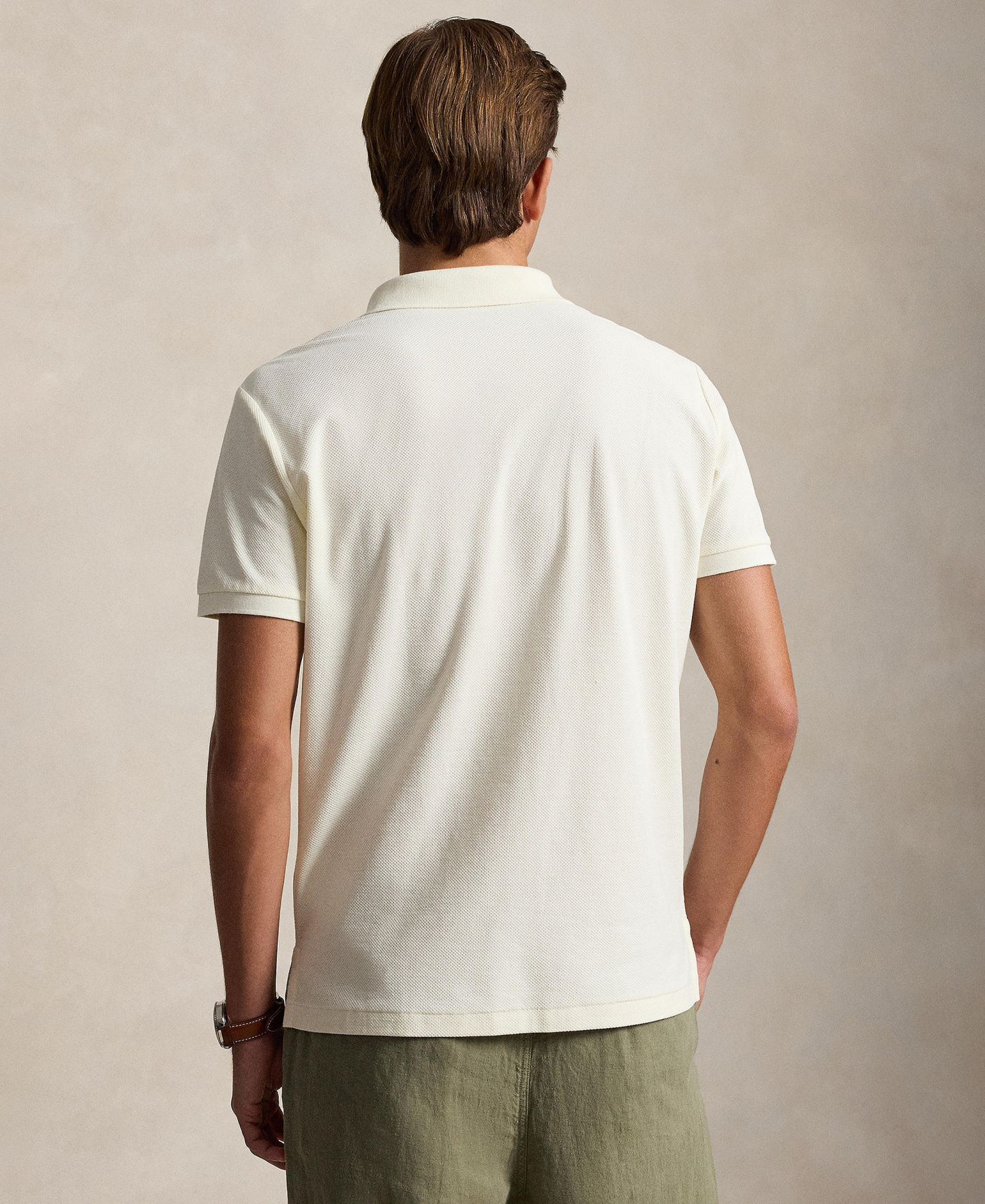 Polo Ralph Lauren Men's Custom Slim-Fit Honeycomb-Mesh Polo Shirt - Pale Cream