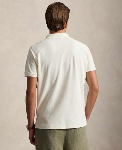 Polo Ralph Lauren Men's Custom Slim-Fit Honeycomb-Mesh Polo Shirt - Pale Cream