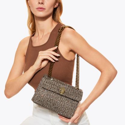 Kurt Geiger London Medium Fabric Kensington Bag - Beige - view 2