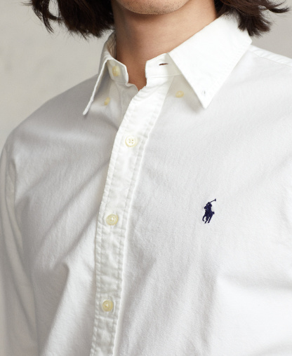 Polo Ralph Lauren Men's Garment-Dyed Oxford Shirt - White