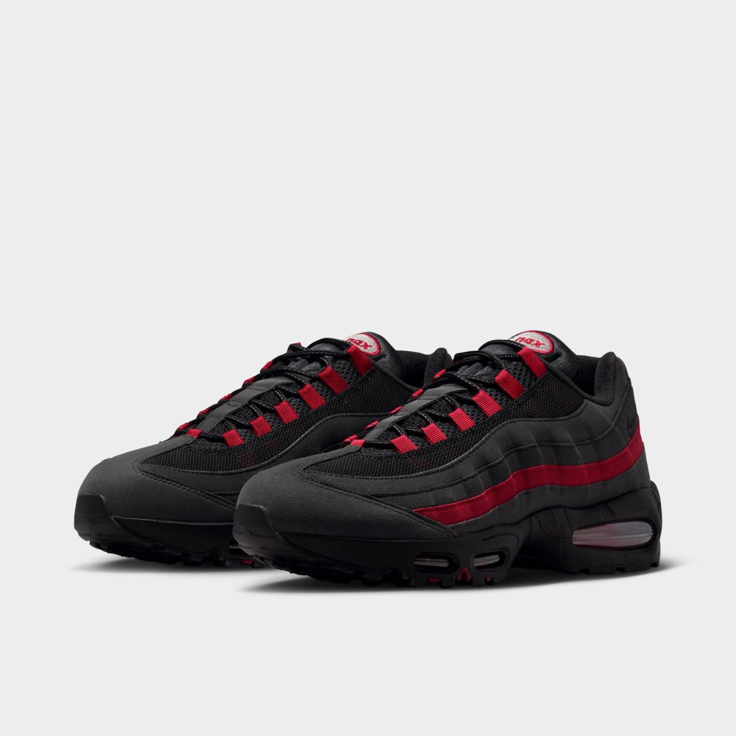 Men's Nithtke Air Max 95 Big Bubble Scorpion Casual Shoes - Part 1 - Black/Team Crimson/Wolf Grey/Black - Both shoes facing left