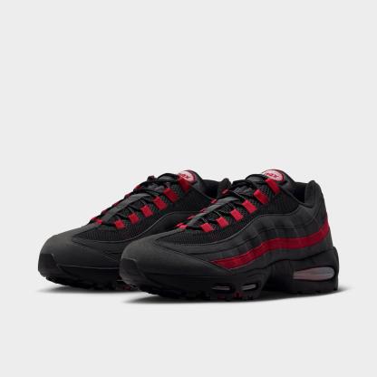 Men's Nithtke Air Max 95 Big Bubble Scorpion Casual Shoes - Part 1 - Black/Team Crimson/Wolf Grey/Black - Both shoes facing left