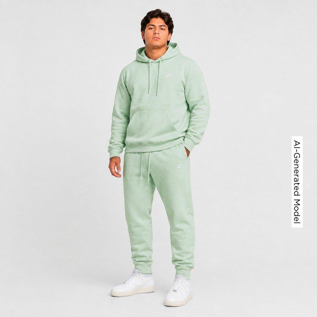 Men's Nithtke Club Fleece Premium Embroidered Pullover Hoodie - Part 2 - Jade Aura/Jade Aura/White