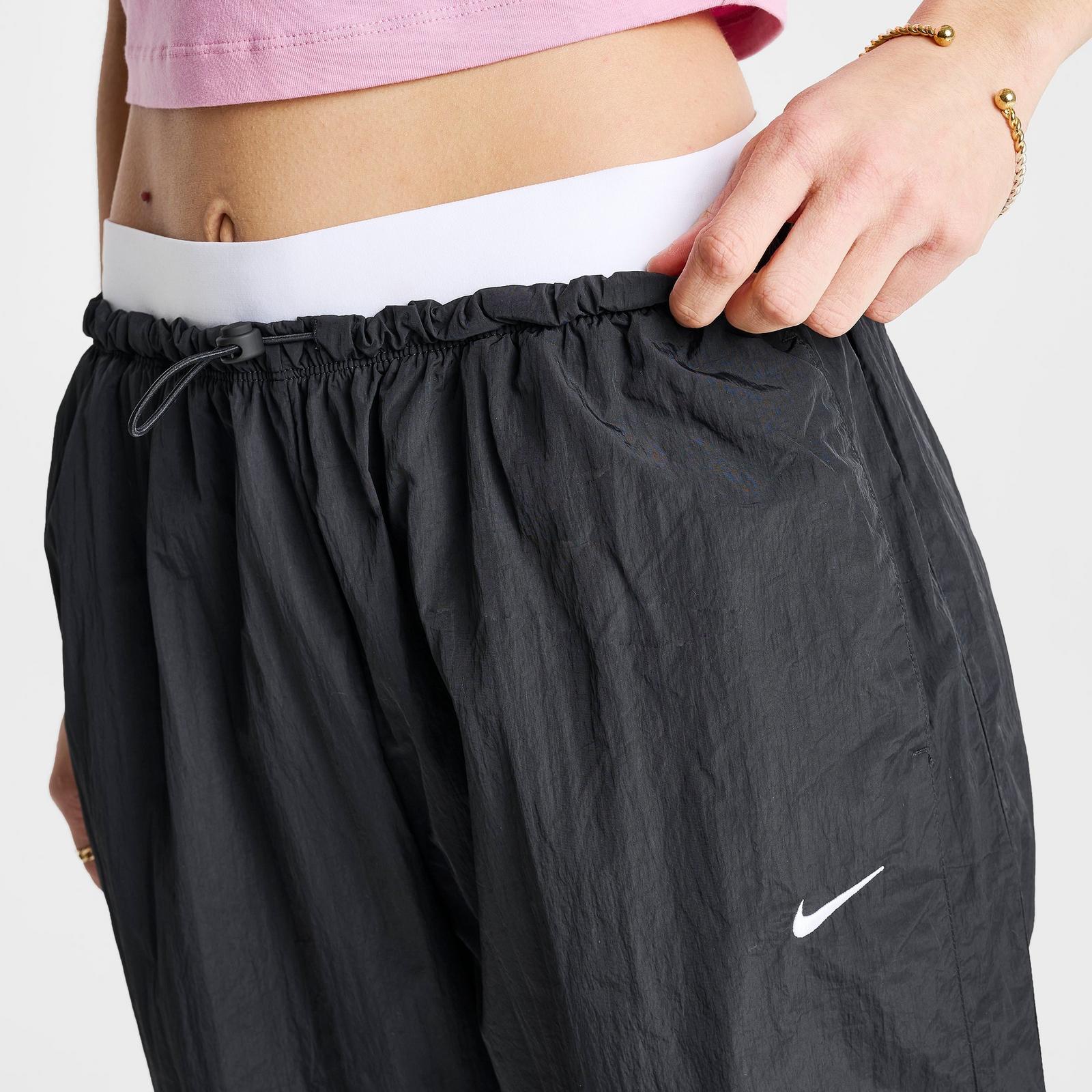 Women's Nike Sportswear Loose High-Waisted Parachute Pants - Black/Black/Chalk/White