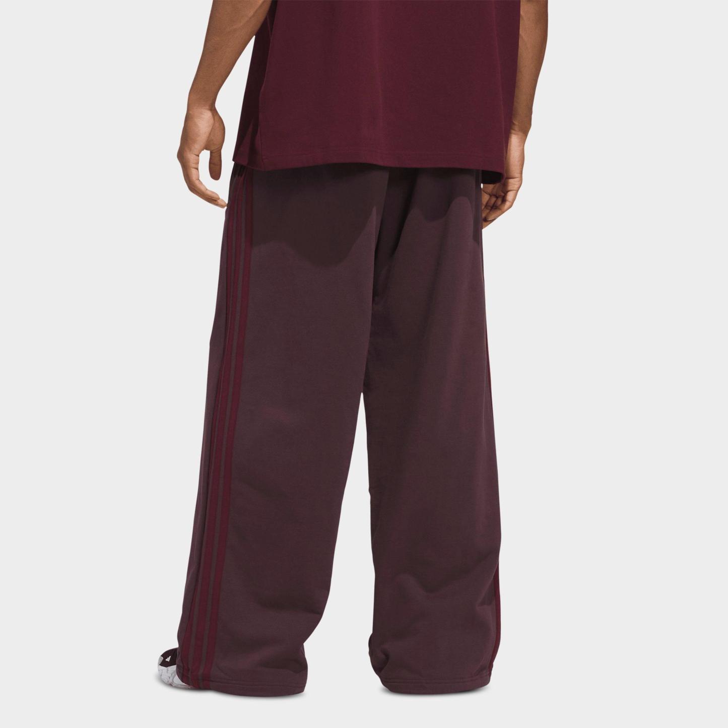 Men's adidas Basketball Fleece 3-Stripe Loose Sweatpants - Shadow Maroon