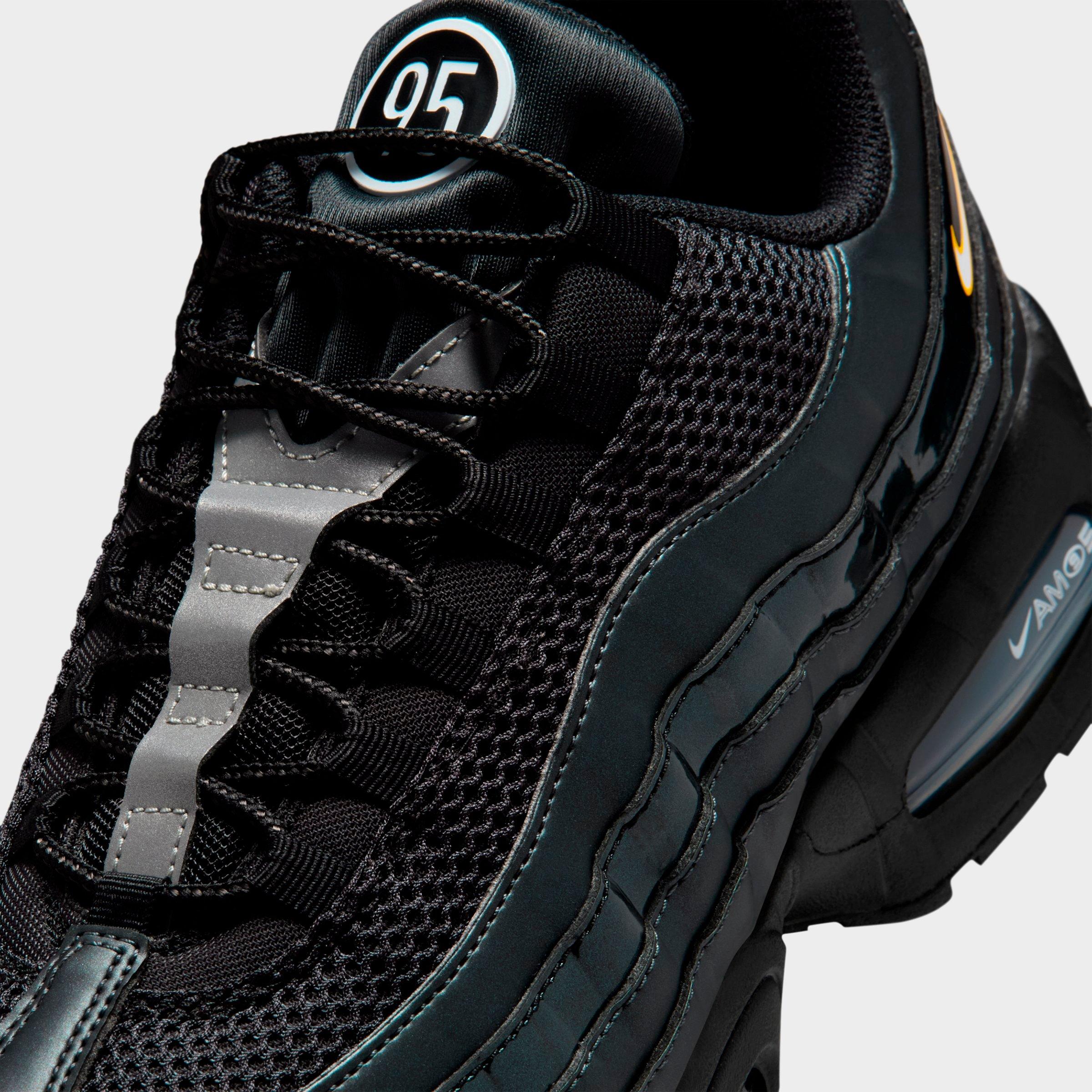 Men's Nithtke Air Max 95 Big Bubble Total 90 Casual Shoes - Black/University Gold/Metallic Silver/White - Detail shot
