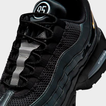 Men's Nithtke Air Max 95 Big Bubble Total 90 Casual Shoes - Black/University Gold/Metallic Silver/White - Detail shot