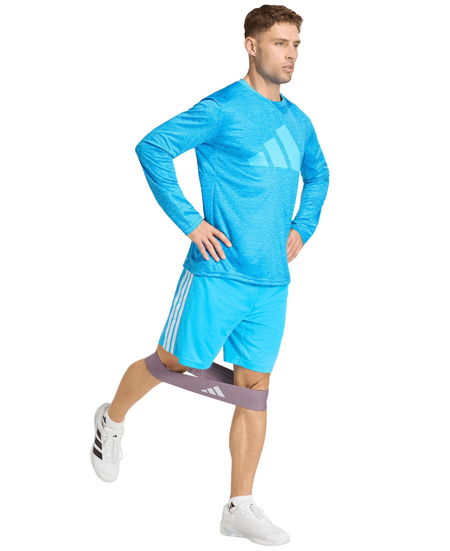 adidas Men's Workout Essentials Three-Stripes Train Shorts - Aqua