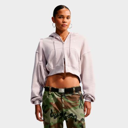 Women's Nithtke Studio Fleece Medium-Weight Oversized Cropped Full-Zip Hoodie - Cream II/Sail