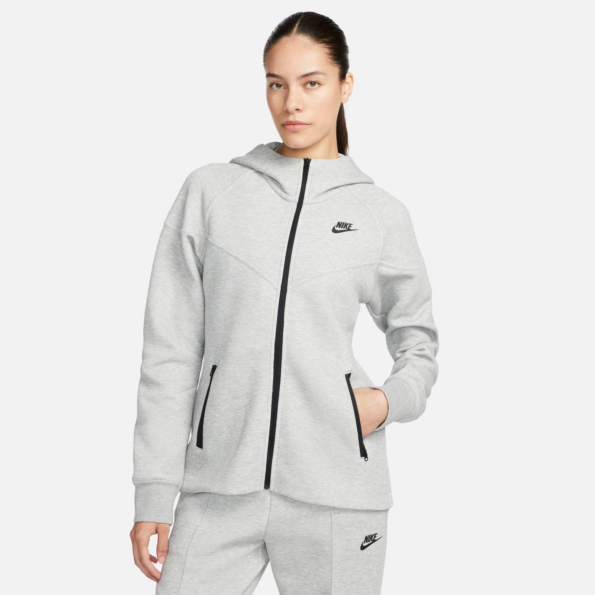Women's Nithtke Sportswear Tech Fleece Windrunner Full-Zip Hoodie - Dark Grey Heather/Black