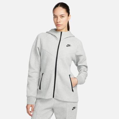 Women's Nithtke Sportswear Tech Fleece Windrunner Full-Zip Hoodie - Dark Grey Heather/Black