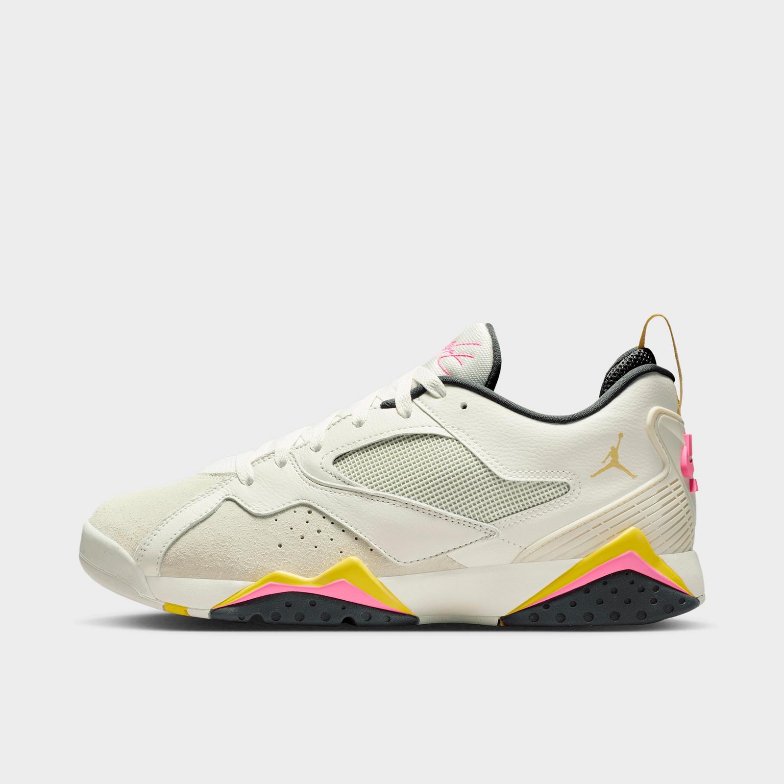 Men's Air Jordan MVP 92 Casual Shoes - Sail/Sea Glass/Bright Citron/Pinksicle - Left shoe facing left. Outside of the shoe. - view 1