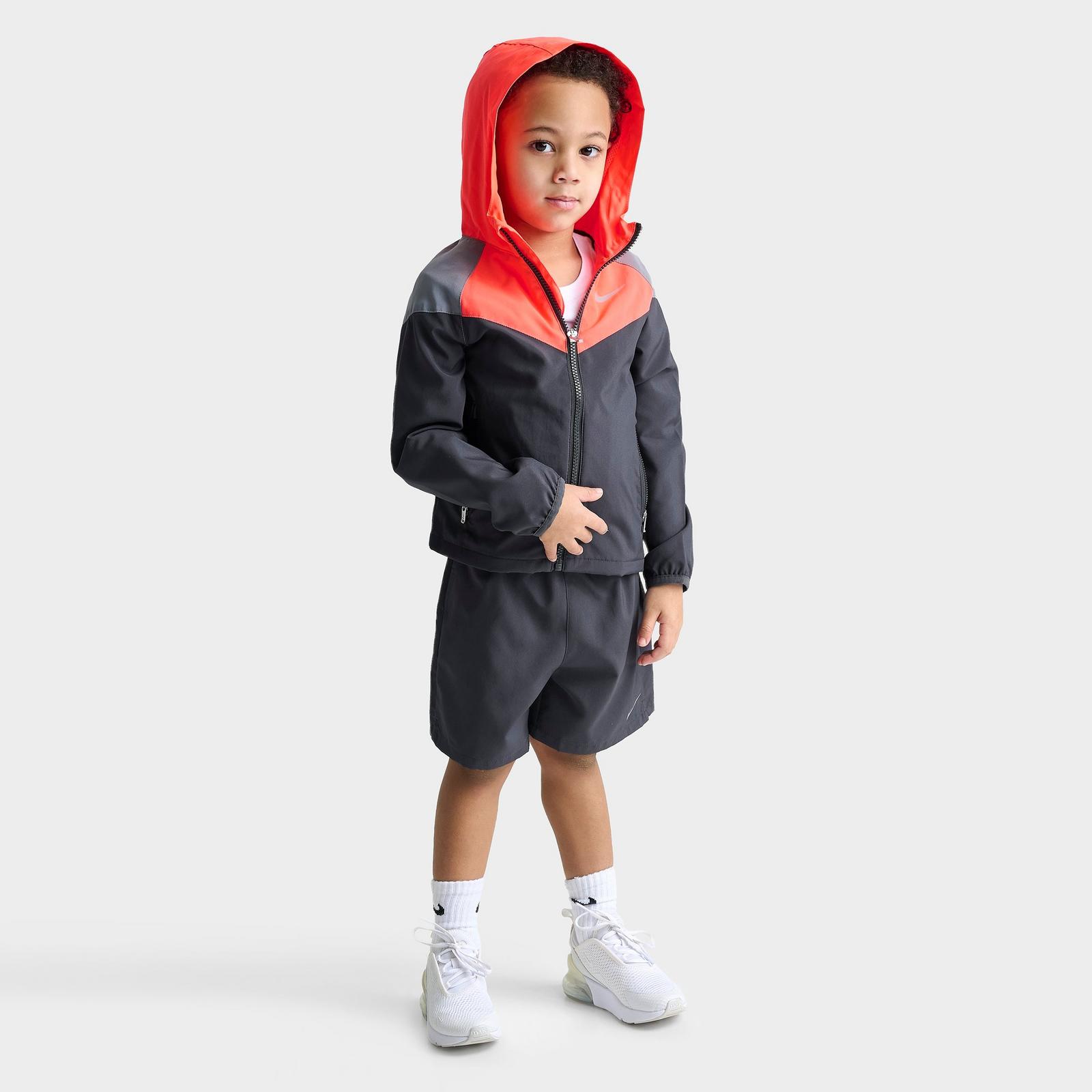 Kids' Toddler Nike Windrunner Jacket and Shorts Set - Dark Smoke Grey/Red