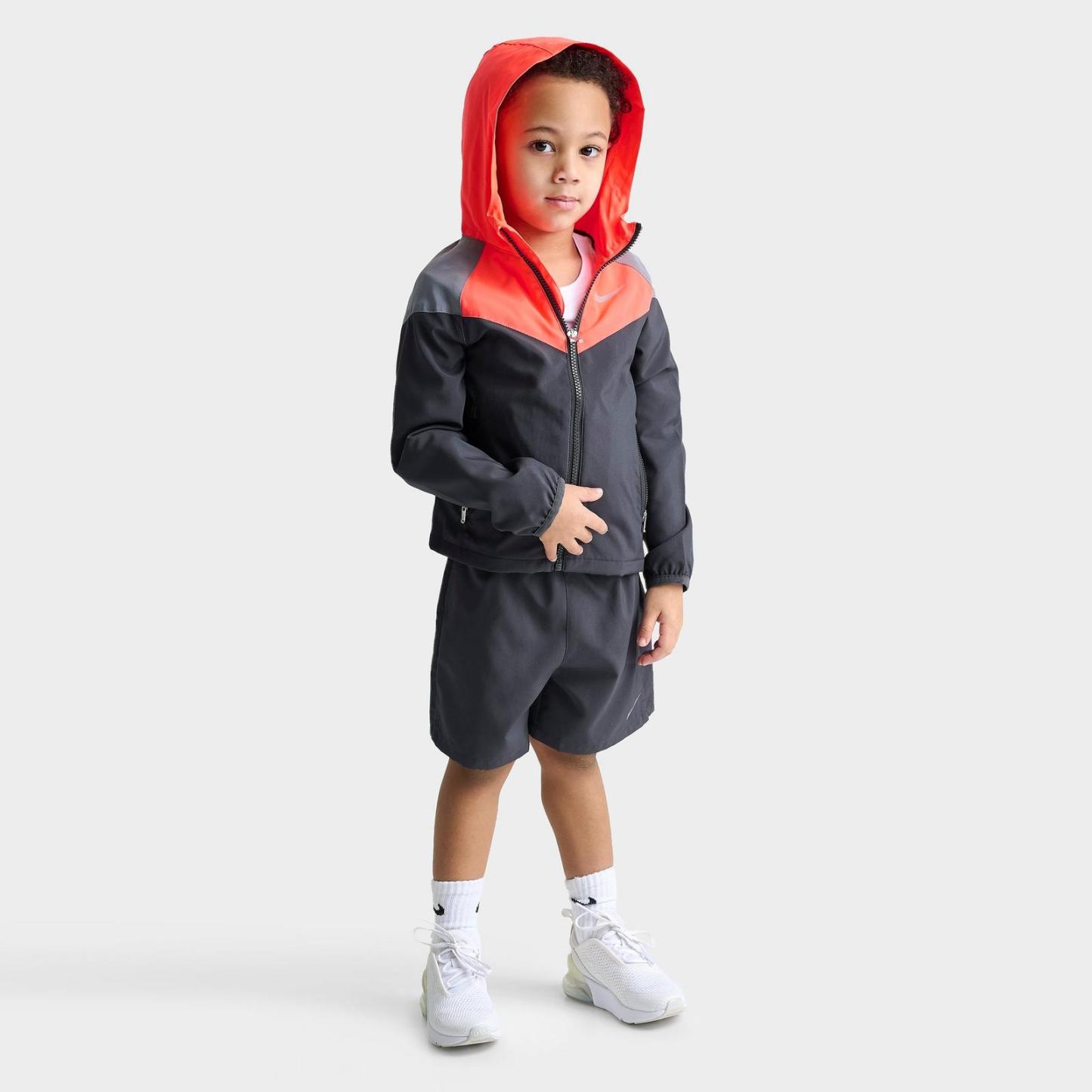 Kids' Toddler Nike Windrunner Jacket and Shorts Set - Dark Smoke Grey/Red
