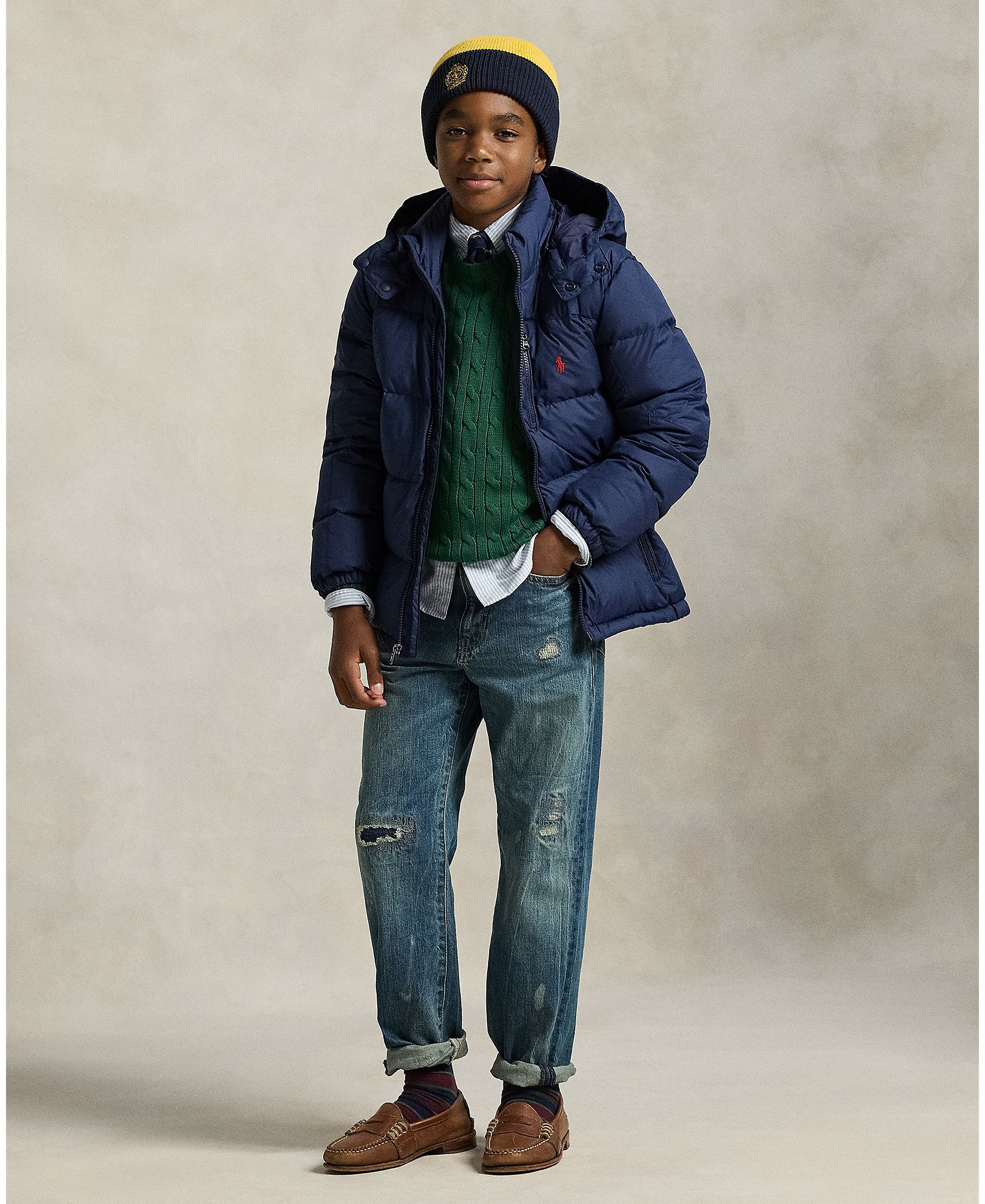 Polo Ralph Lauren Big Boys Ripstop Down Hooded Jacket - Newport Navy