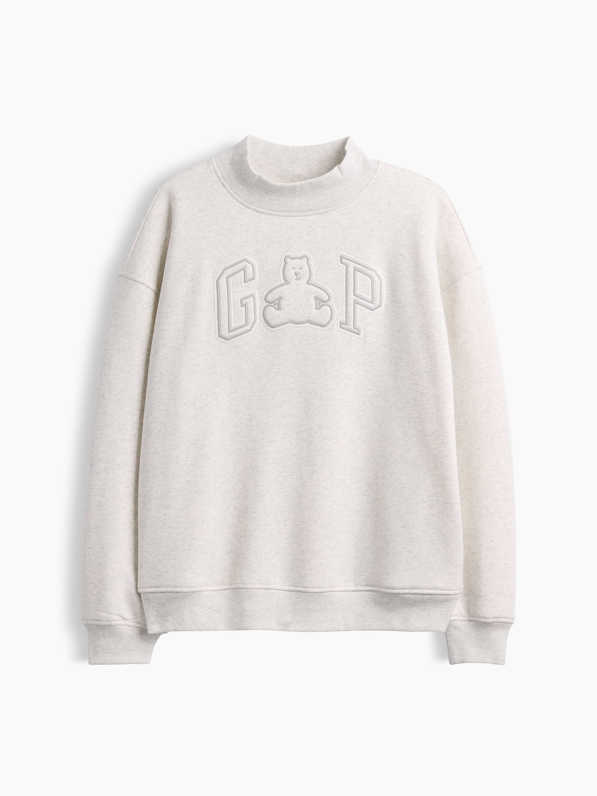VintageSoft Oversized Mockneck Logo Sweatshirt - Brannan bear heather grey