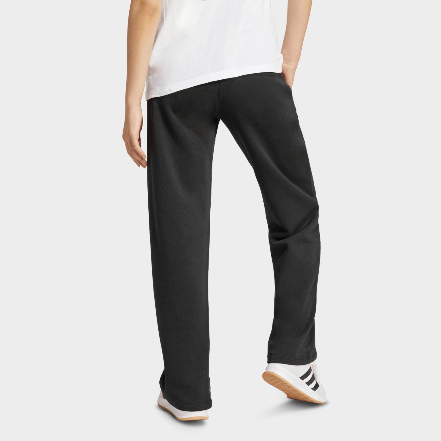 Women's adidas Sportswear Essentials Small Logo Feel Cozy Open-Hem Pants - Black/White