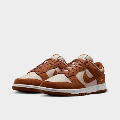 Women's Nithtke Dunk Low Mini Swoosh Casual Shoes - Light British Tan/Cream II/White/Light British Tan - Both shoes facing left