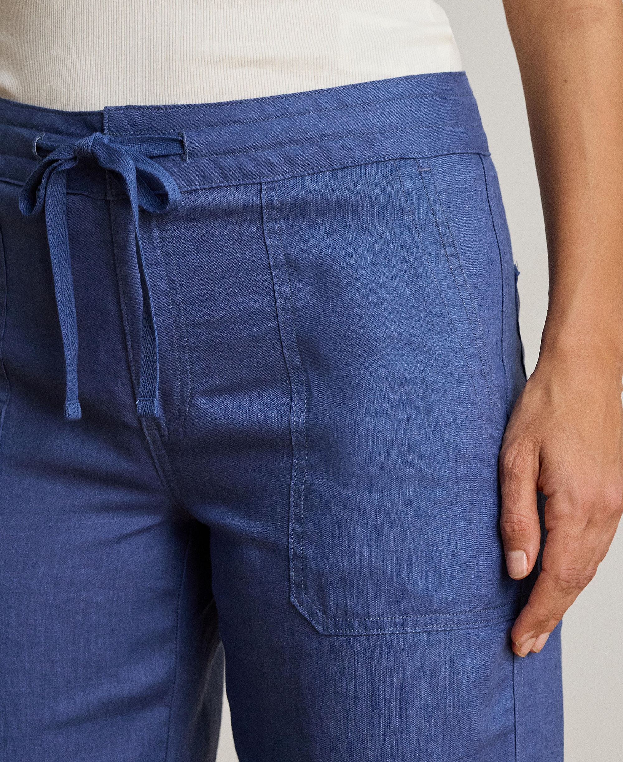 Lauren Ralph Lauren Women's Wide-Leg Linen Pants - Inky Blue