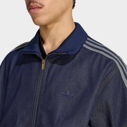Men's adidas Originals Firebird Adicolor Raw Denim Full-Zip Track Top - Indigo Denim