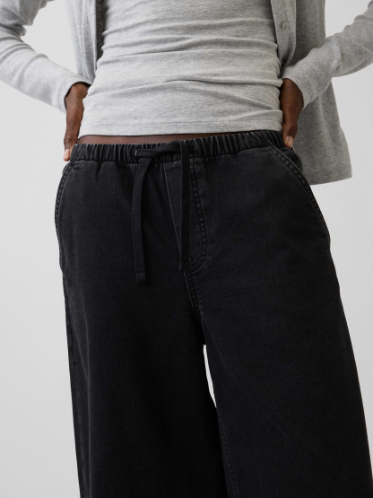Mid Rise UltraSoft Easy Baggy Jeans - Black wash
