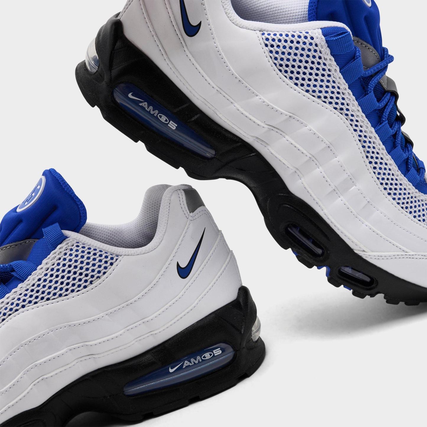 Men's Nithtke Air Max 95 Big Bubble Total 90 Casual Shoes - White/Racer Blue/Black - Detail shot