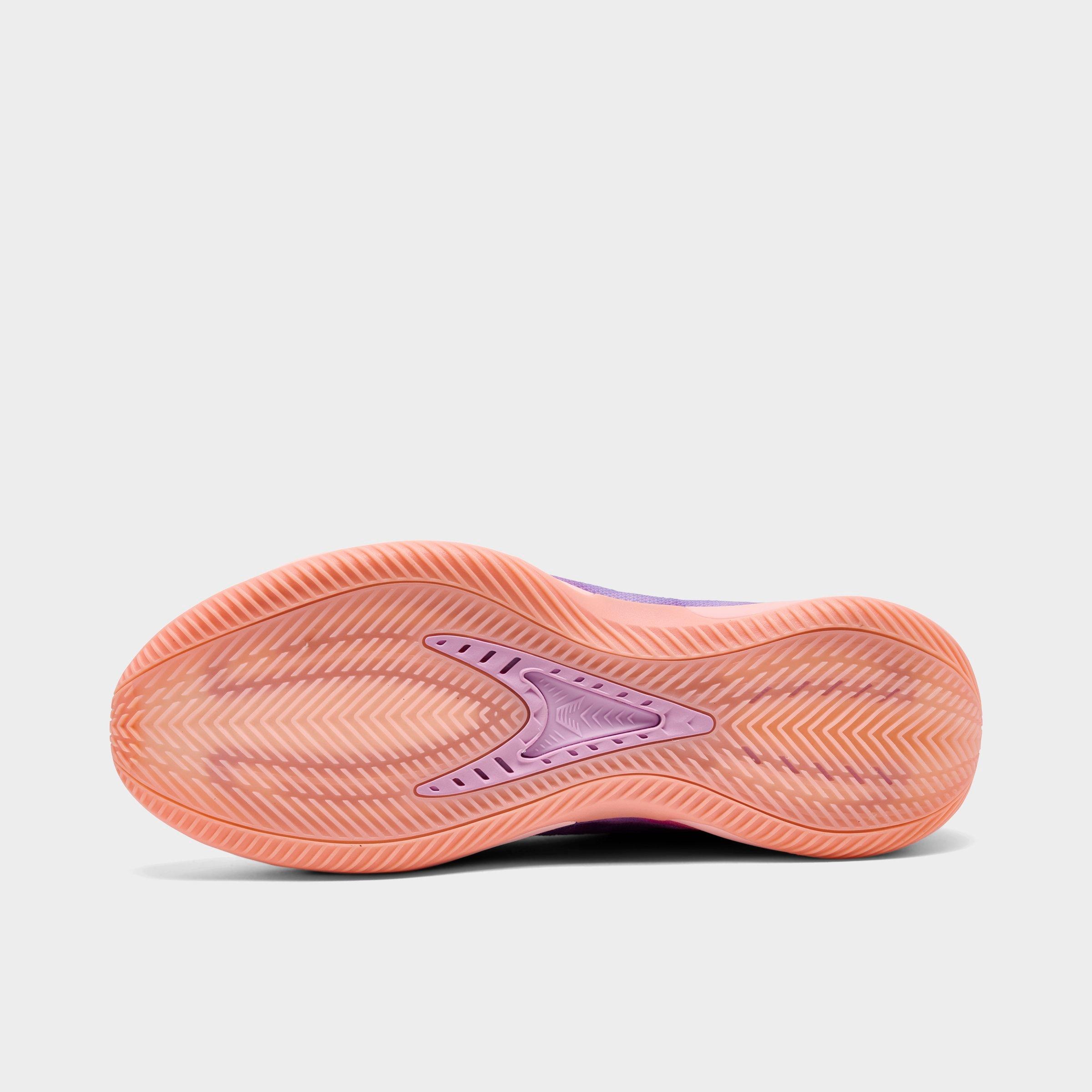 Men's adidas Anthony Edwards 2 Basketball Shoes - Haze Coral/Bliss Lilac/Zero Metallic - Bottom view