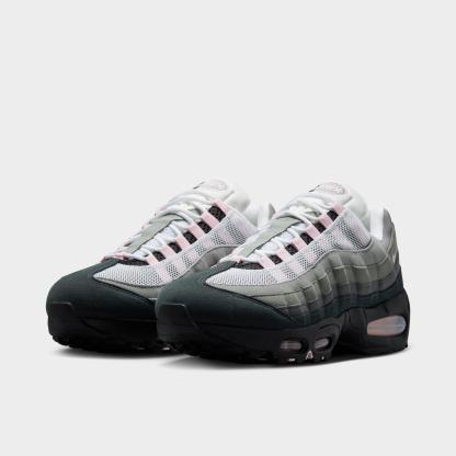 Women's Nithtke Air Max 95 Big Bubble Casual Shoes - Part 1 - Black/Pink Foam/White/Reflective Silver - Both shoes facing left