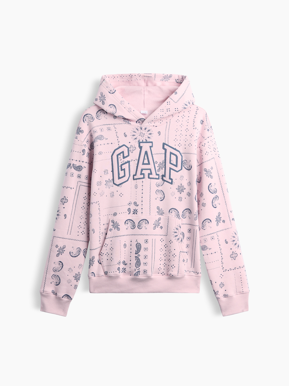 Relaxed Gap Logo Hoodie - Pink bandana print