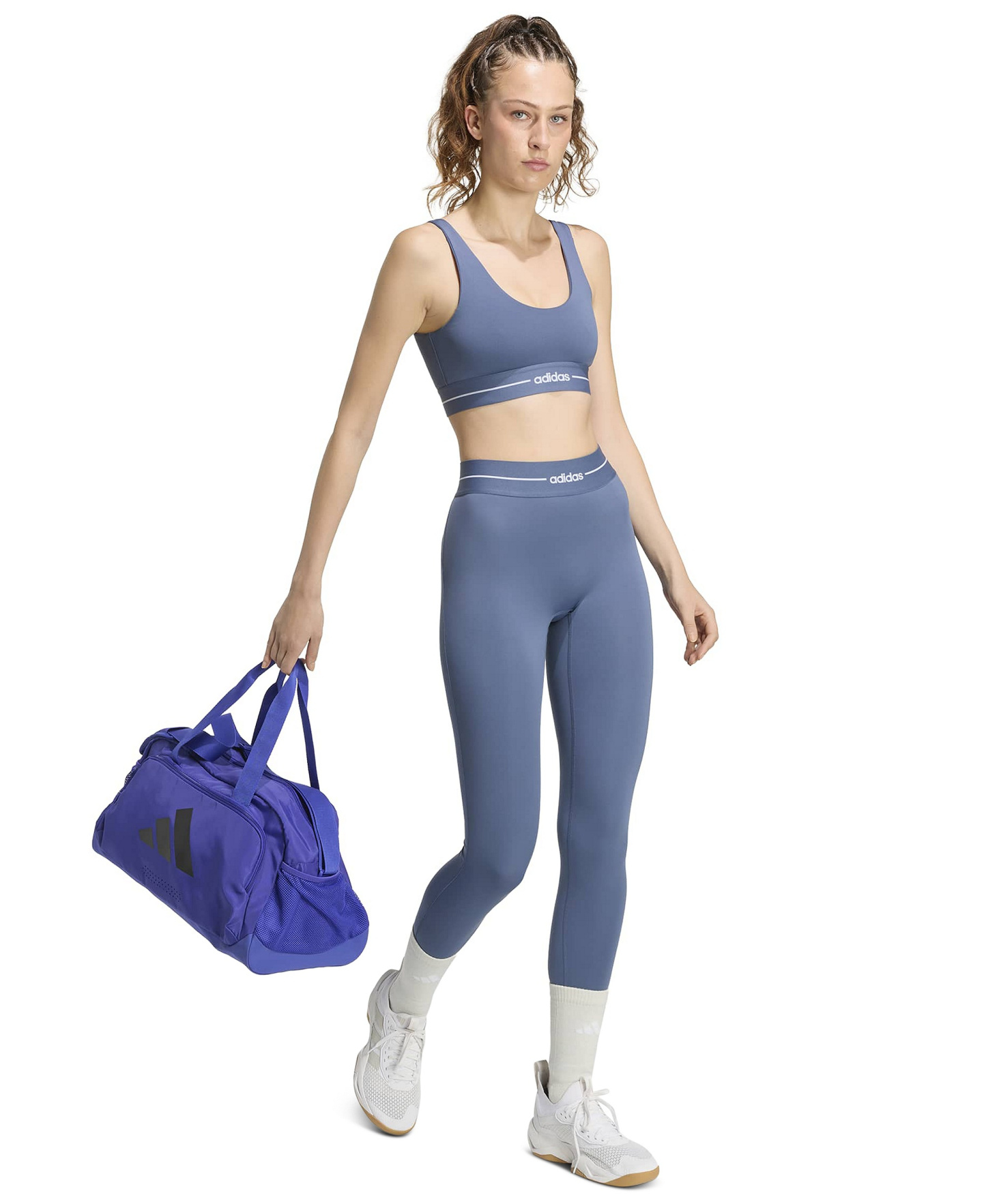 adidas Women's Hyperglam Full Length Training Tight Pants - Power Pink/White