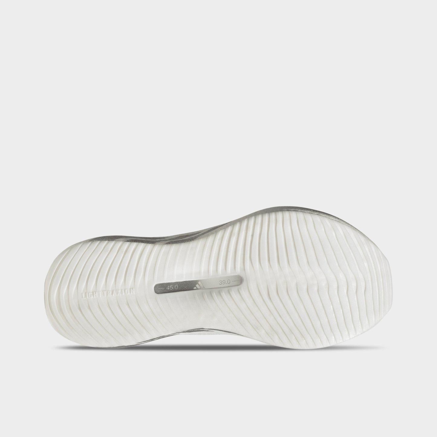 Women's adidas Hyperboost Edge Running Shoes - Part 1 - Cloud White/Silver Metallic/Zero Metallic - Bottom view