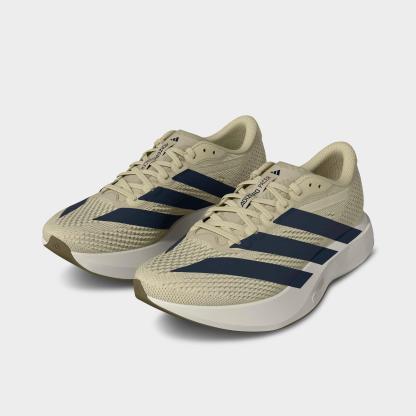 Men's adidas Adizero Pacer Running Shoes - Khaki/Night Indigo/Core White - Both shoes facing left