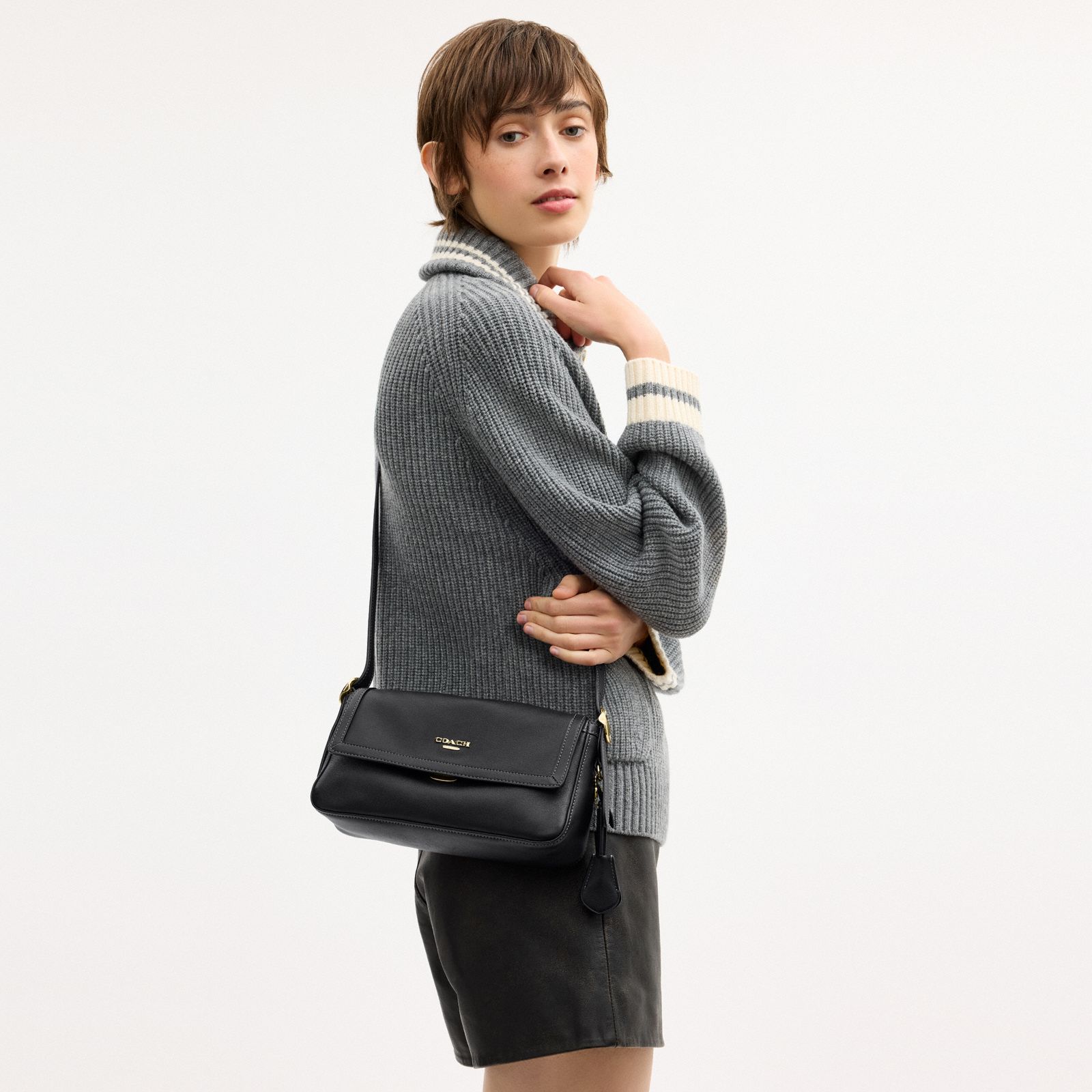 Etta Small Flap Shoulder Bag - Gold/Black - view 2