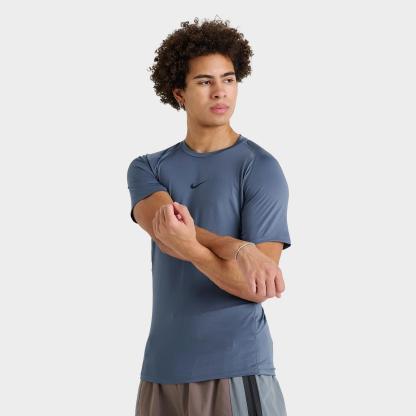 Men's Nike Pro Dri-FIT Tight Short-Sleeve Fitness Top - Diffused Blue/Black