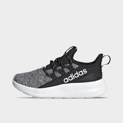 Girls' Little Kids' and Big Kids' adidas Lite Racer Adapt 8.0 Stretch Lace Casual Shoes - Part 2 - Core Black/Cloud White - Left shoe facing left. Outside of the shoe.