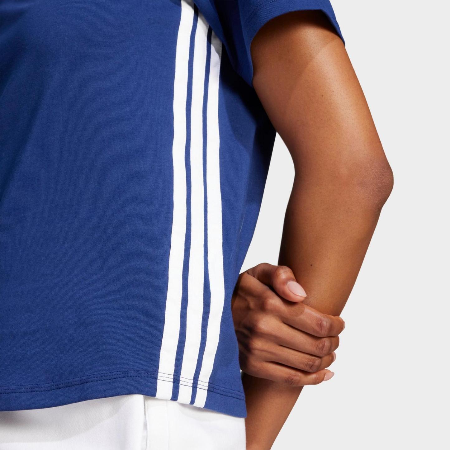 Women's adidas Essentials 3-Stripes Cotton T-Shirt - Dark Blue/White - view 5