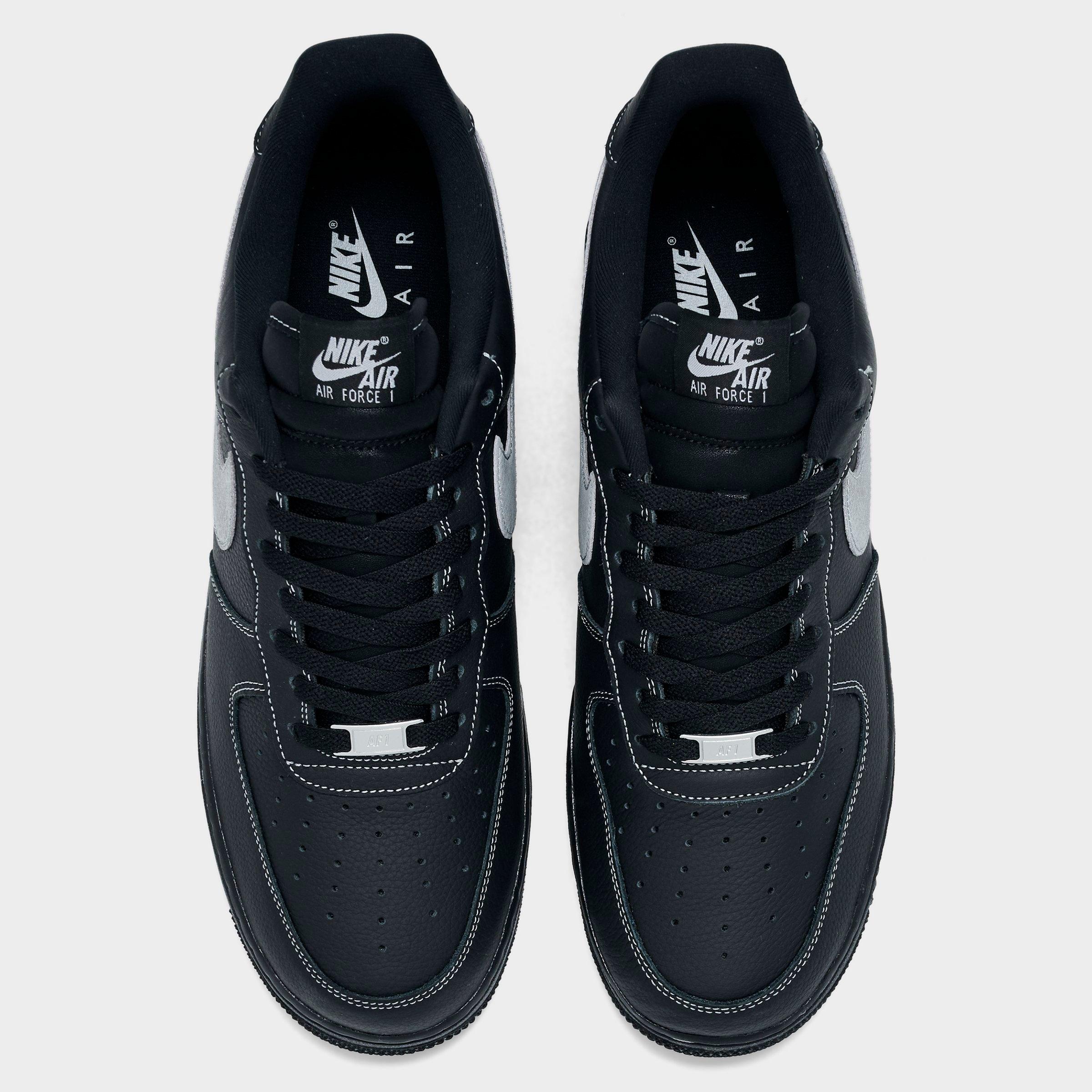 Men's Nithtke Air Force 1 '07 LV8 Casual Shoes - Part 2 - Black/Black/Black/Wolf Grey - Top view