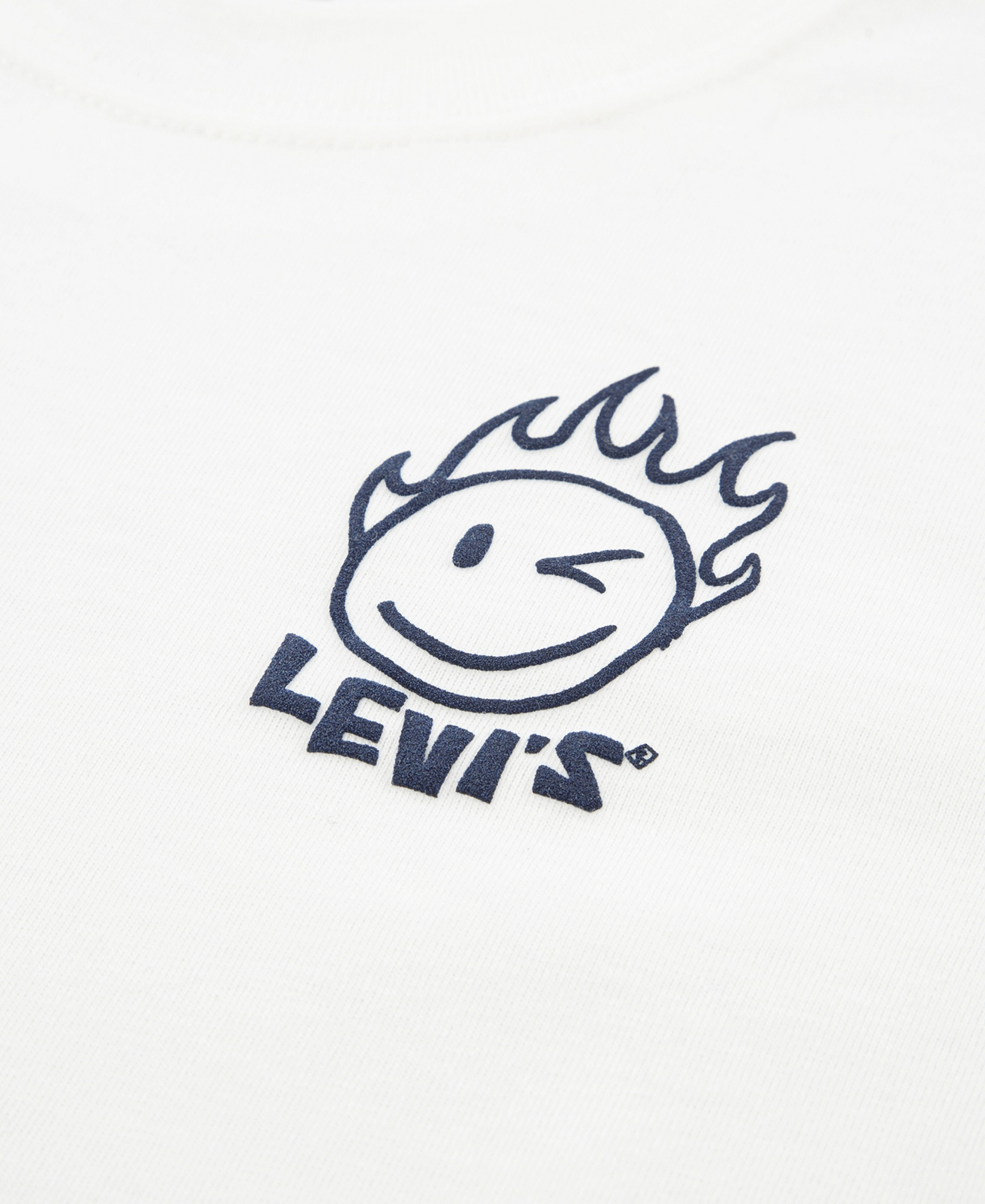 Levi's Boys' 2T-7 Smiley Check T-Shirt and Shorts, 2-Piece Set - Bright White/Blue