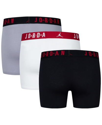 Jordan Boys' 8-20 Flight Dri-Fit Cotton Core Boxer Briefs, 3-Pack - Black/White
